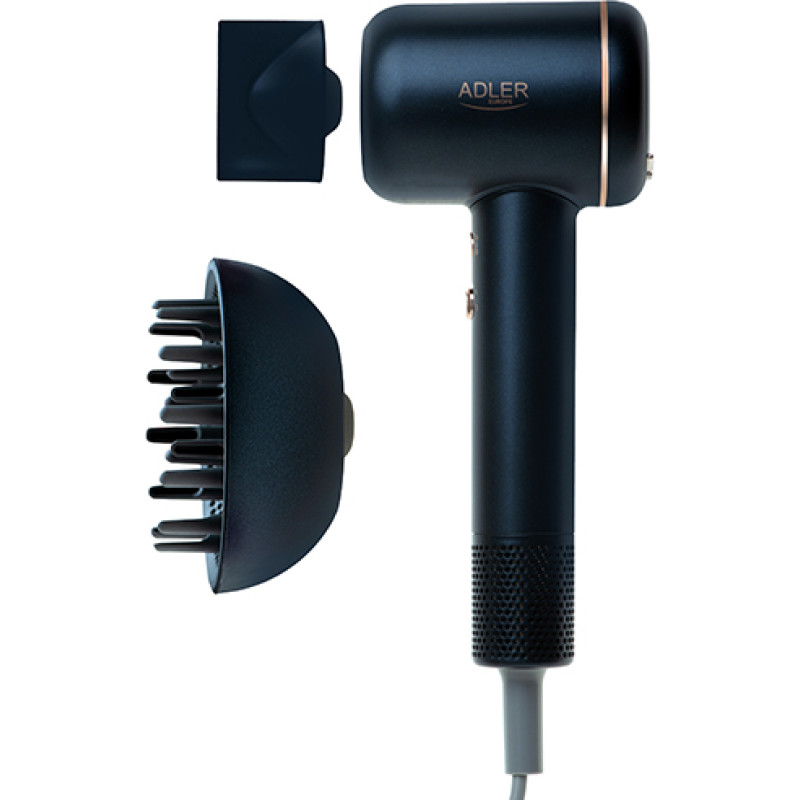Adler Hair Dryer  AD 2270 SUPERSPEED  1600 W  Number of temperature settings 3  Ionic function  Diffuser nozzle  Black 5905575901965