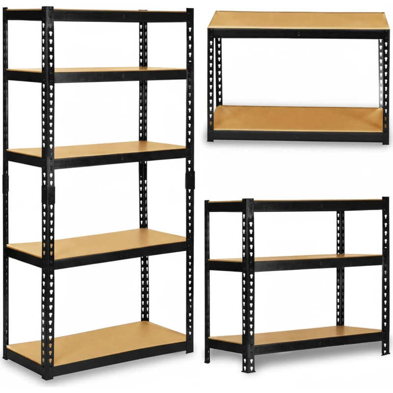 Humberg Metāla uzglabā&scaron;anas plaukts 183 x 90 x 40 cm HR-853 melns