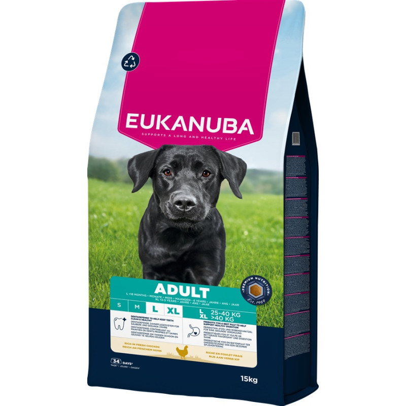 Eukanuba Sausa barība suņiem - Eukanuba Adult Large Chicken, 15 kg
