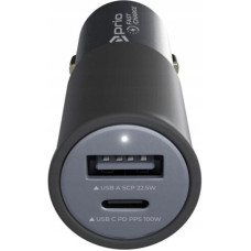 prio Fast Charge Car Charger 100W PD(USB-C)+ 22.5W(USB-A) black