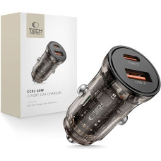 Tech-Protect CC01 30W 2-Port USB-A | USB-C Car Charger - Black