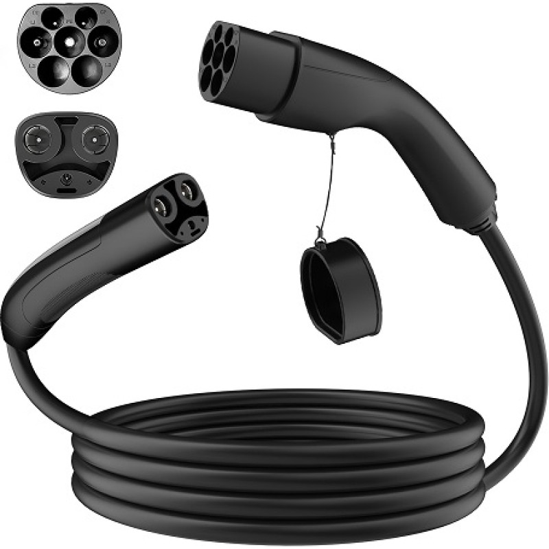 Hismart Elektroauto uzlādes kabelis Tesla - 2. tips, 32A, 7.2kW, 1 fāze, 5m