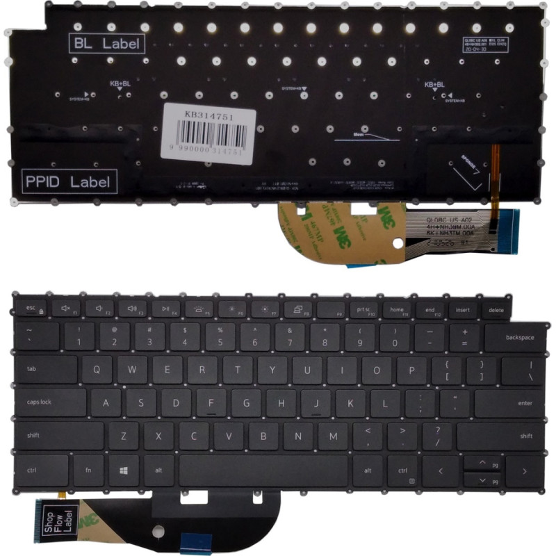 Dell XPS 9500 tastatūra ar fona apgaismojumu, ASV