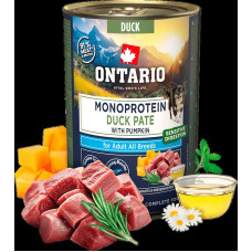 Ontario Konservi suņiem - Ontario Adult Monoprotein Duck Pate with Pumpkin 400g