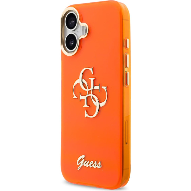 Guess IML 4G Script Metal Logo Case for iPhone 17 Orange