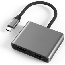 Extradigital Adapteris USB C tipa - 2x HDMI 4K