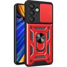 Hurtel Bruņots maciņ&scaron; ar kameras aizsarggredzenu priek&scaron; Samsung Galaxy S25 Hybrid Armor Camshield - sarkans