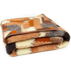 Seren 220x200 merino vilnas sega – raibs raksts bēšā, sarkanā un brūnā toņos