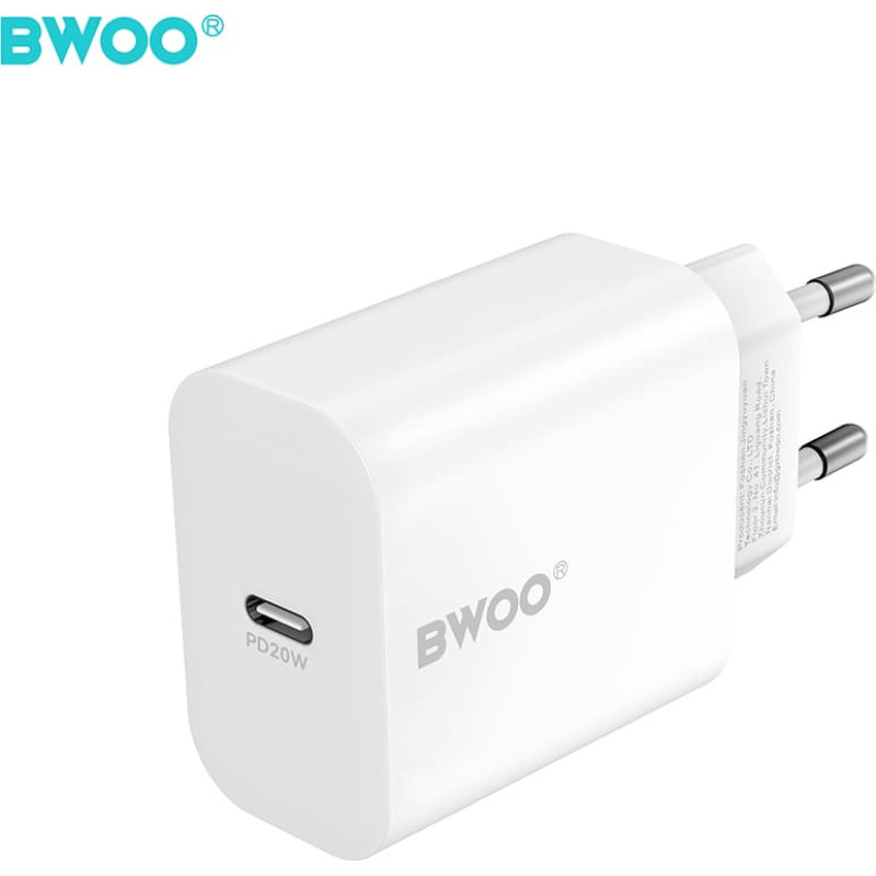BWOO wall charger CDA233 PD 20W 1x USB-C white