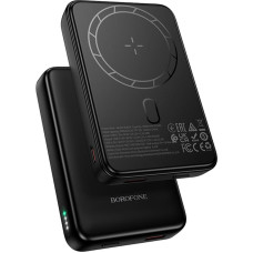 Borofone Power Bank 10000mAh BJ82A Dawn - USB + Typ C - PD 20W magnetic with induction charging black