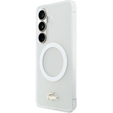 Lacoste PC|TPU Frosted Finish Gold Logo Magnetic Case for Samsung Galaxy S26 White