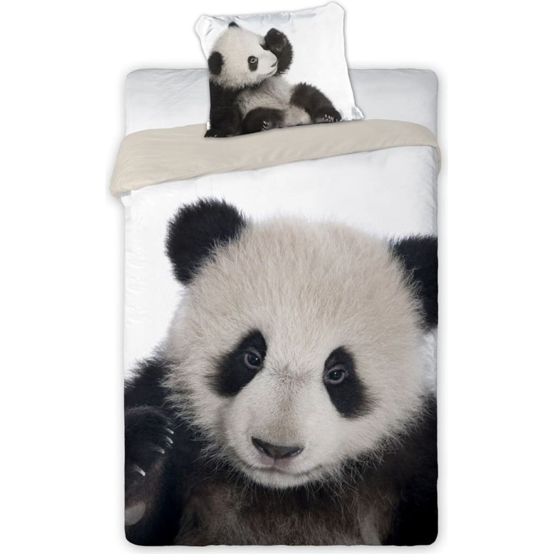 Kokvilnas gultasveļa 160x200 Panda bear 8811
