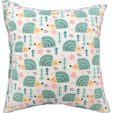 Kokvilnas spilvendrāna 40x40 1220E balti eži pistācijas koki krupju krēsli 146N