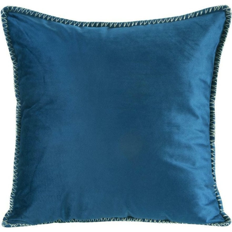 Dekoratīvā spilvendrāna 45x45 Vella tumši zils sudraba velūra vienkrāsains