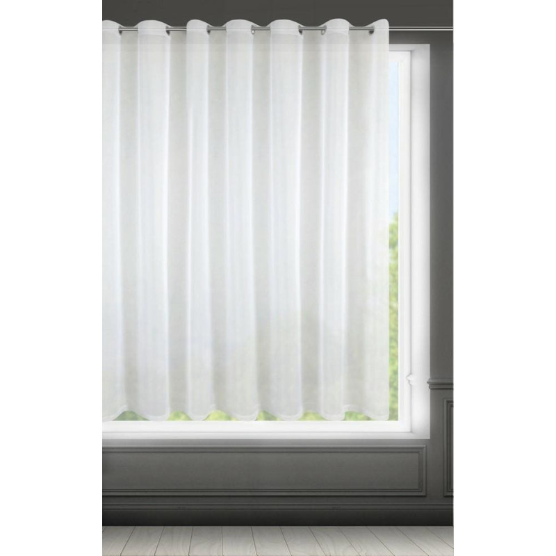 Aizkars 400 x 150 Lucy White, gatavs uz starplikām, kas izgatavotas no smalkas un vieglas varlas