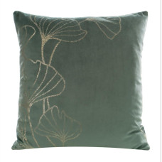 Dekoratīvā spilvendrāna 45x45 Blink 11C piparmētru zelta velūra ginkgo lapas