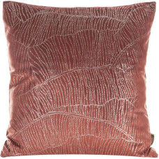 Dekoratīvā spilvendrāna 45x45 Blink 13K bordo ar sudraba banānu lapu velūra motīvu