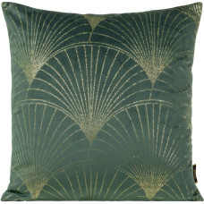 Dekoratīvā spilvendrāna 45x45 Blink 21 H tumša piparmētra ar zelta lapu apdruku velūrs