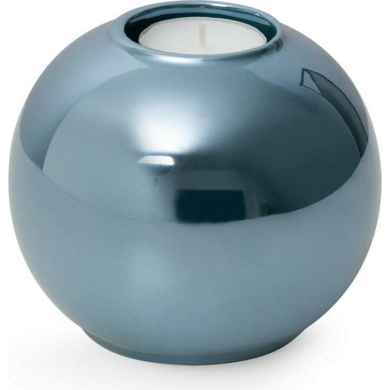 Keramikas svečturis Simona 2 12x12x11 tirkīzs ar pērļu spīdumu 02