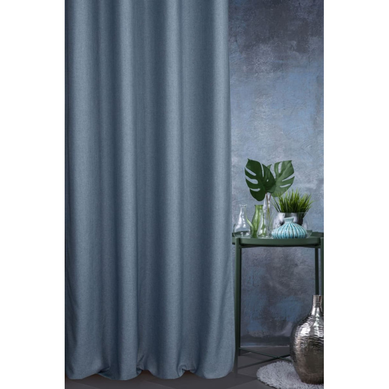 Aizkars 140x270 Palermo 4 džinsu zila Ready lente mīksta smalka auduma Terra kolekcija