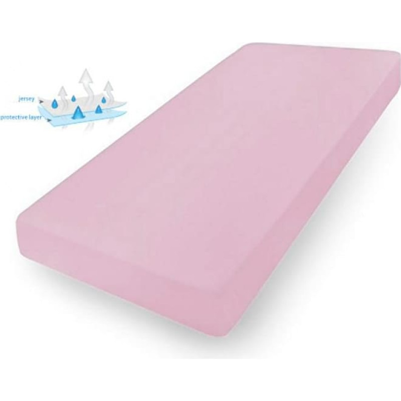 Ūdensizturīgs pieguļošs palags 90x200 10 rozā krekls ar elastīgu pamatni