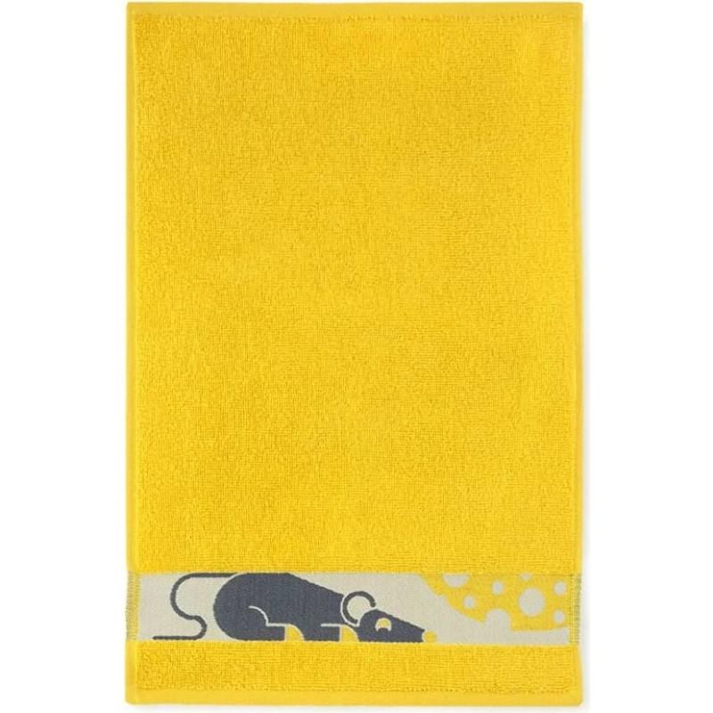 Dvielis 30x50 Corn Mouse-5079 dzeltenā frotē kokvilna bērniem bērnudārzam