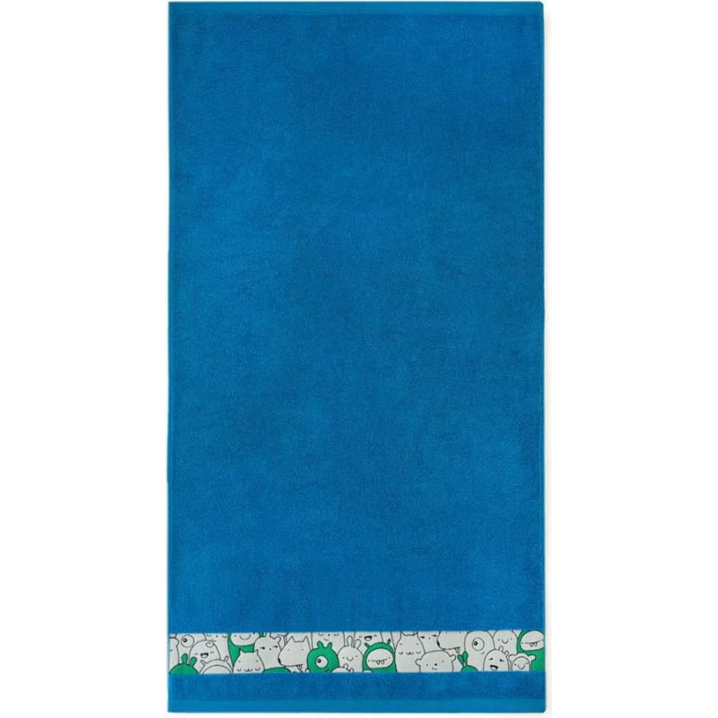 Dvielis 50x70 Slames dzīvnieki French Blue-5484 tirkīza frotē kokvilnas bērnu