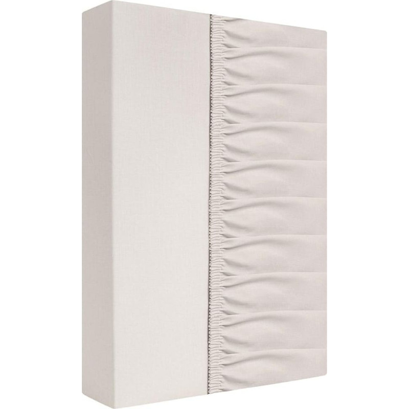 Kokvilnas palags 220x200 ekru krēms matracim līdz 25 cm augstam