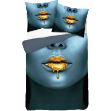 3D mikrošķiedras gultas veļa 160x200 zila seja 4181 A micro 07