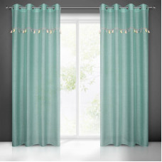 Aizkars 140x250 Kids 2 piparmētru ar krāsainu aplikāciju bērniem, gatavs uz starplikām