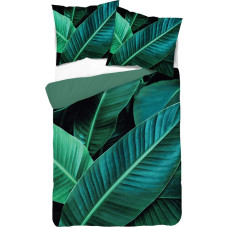 3D mikrošķiedras gultas veļa 160x200 zaļas lapas 4190 A Magic 2