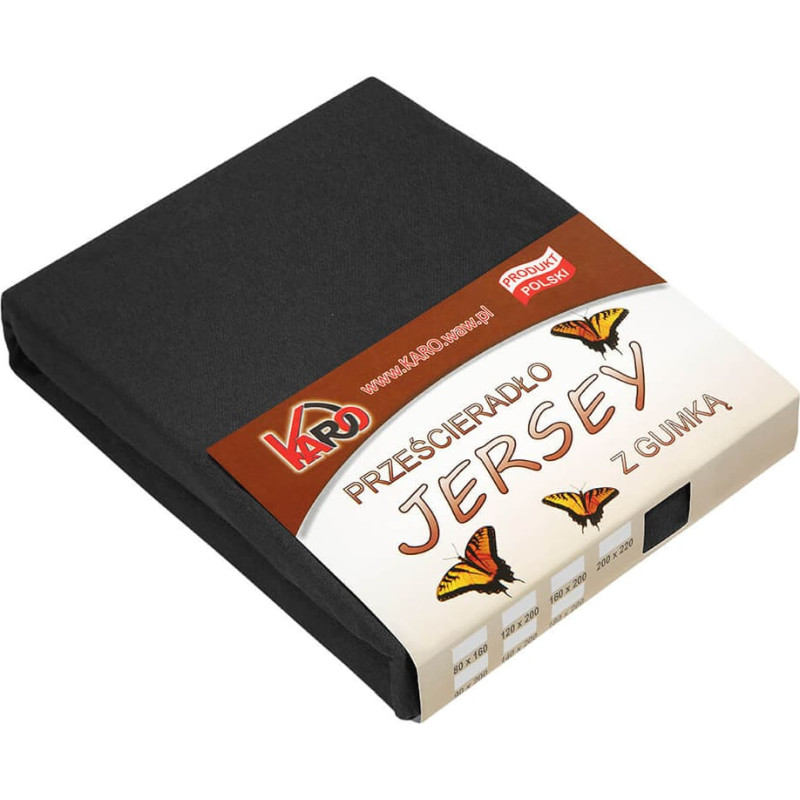 Džersijai pieguļošs palags 70x140 melns 044 biezs 150g/m2