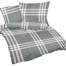 Gultas veļa no mizas 140x200 pelēks balts čeks D363-2 Kora 23