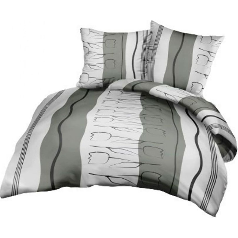 Gultasveļa no mizas 160x200 gaiši pelēkas tulpes R171-5A Kora 23