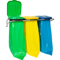 Gsg24 Piekarināms sienas turētājs atkritumu &scaron;ķiro&scaron;anai 3 krāsas - 120L maisi