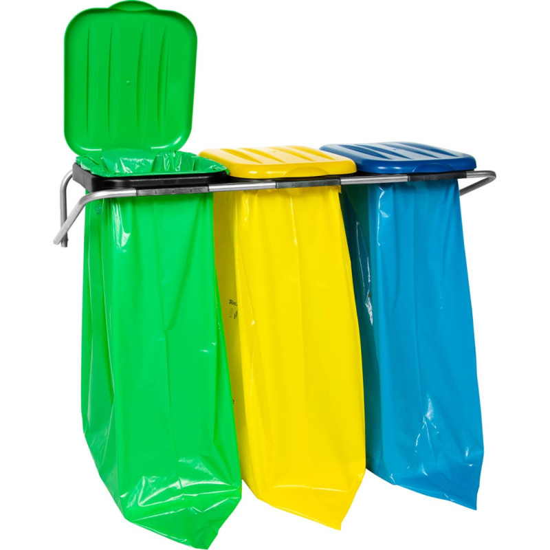 Gsg24 Piekarināms sienas turētājs atkritumu &scaron;ķiro&scaron;anai 3 krāsas - 120L maisi