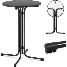 Royal Catering Bāra galds apaļš augsts saliekams galds diam. 70 cm A 110 cm melna