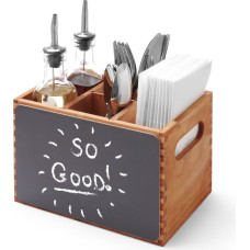 Hendi Kastes konteiners ēdienkartes galda piederumu gar&scaron;vielām ar rakstāmām dēlī&scaron;iem koka - 664148