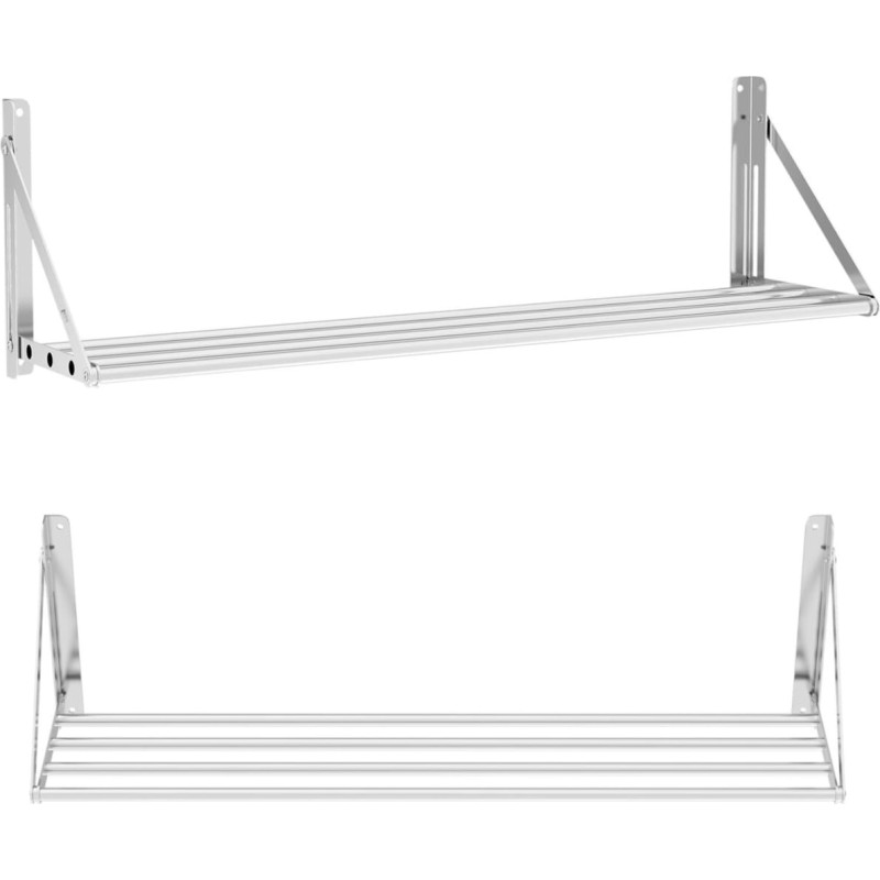 Royal Catering Nerūsējo&scaron;ā tērauda salokāms sienas plaukts līdz 40 kg 120 x 45 cm