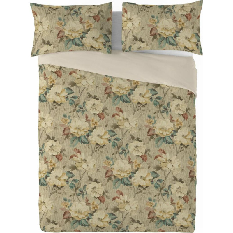 Lina gultasveļa 160x200 Lini 04 bēši ziedi kastītē