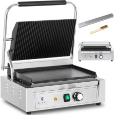 Royal Catering Elektriskais kontaktgrils gluda un rievota plāksne 33 x 22 cm 2200 W