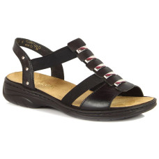 Inny Black leather Roman sandals Rieker W 64580