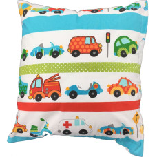 Kokvilnas spilvendrāna 40x60 796E Cars Cars Stripes Blue, abpusēja