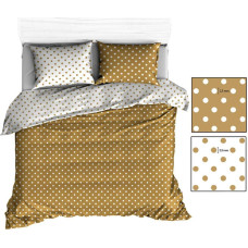 Kokvilnas gultas veļa 200x220 R138 balti bēšs punktveida 330N 344N