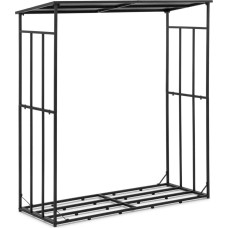 Hillvert Metāla āra malkas plaukts ar jumtu līdz 300 kg 161 x 65 x 177 cm