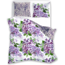 Kokvilnas gultas veļa 220x200 Kotedža 008 bez balta violeta
