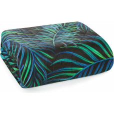Dekoratīvais gultas pārklājs 220x240 Palms 1 zaļas melnas lapas D91 A