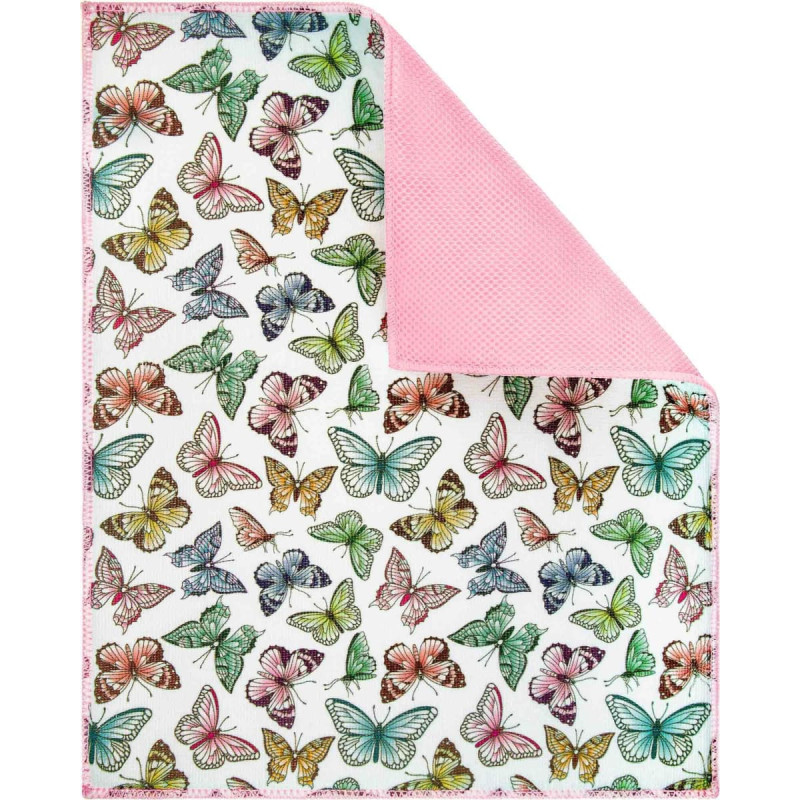 Trauku žāvēšanas paklājiņš 38x51 Butterflies, krāsaini rozā