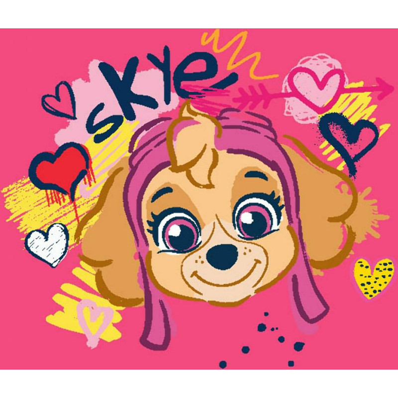 Burvju dvielis 30x30 cm Paw Patrol Skye sirsniņas rozā Magic