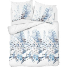 Flaneļa gultasveļa 160x200 balti zili ziedi 4524 A Flanels 2023